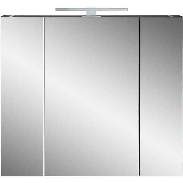 Tmavě šedá koupelnová skříňka se zrcadlem 76x71 cm - Germania