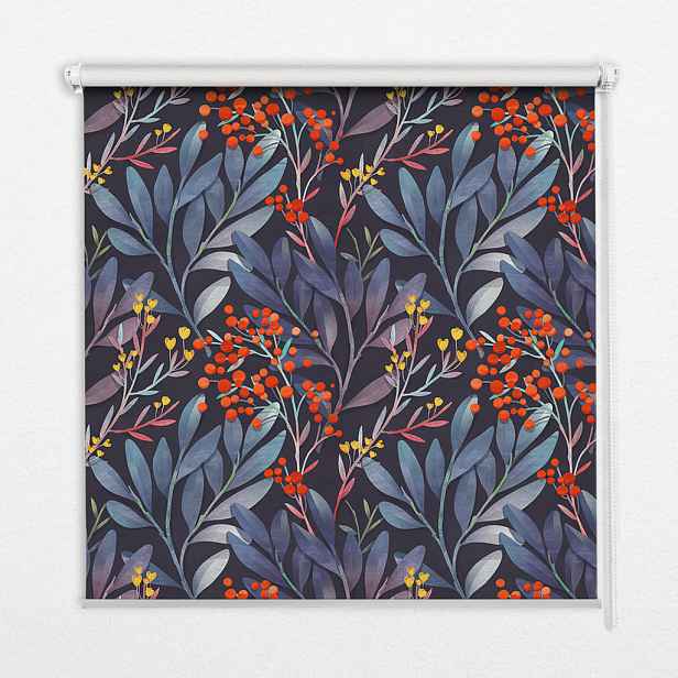 TULUP VNITŘNÍ roleta - okenní roleta - roleta - 60x140 cm - Tmavé listy a jeřáb