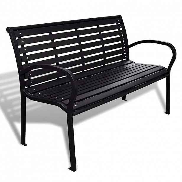 vidaXL Zahradní lavice 125 cm ocel a WPC černá