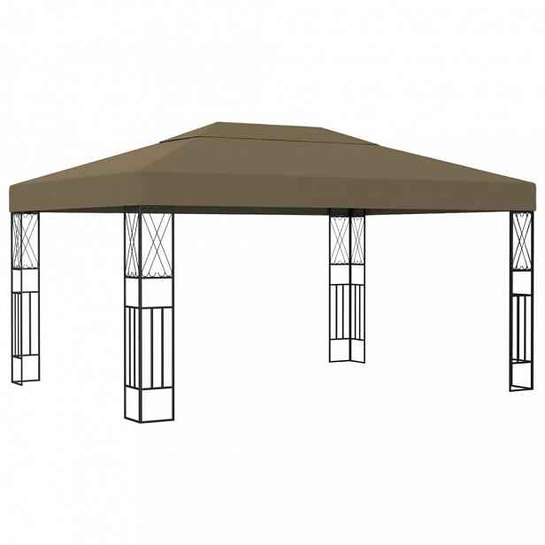 Zahradní altán 3 x 4 m Dekorhome Šedohnědá