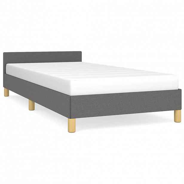 vidaXL Rám postele bez matrace tmavě šedá 100 x 200 cm textil