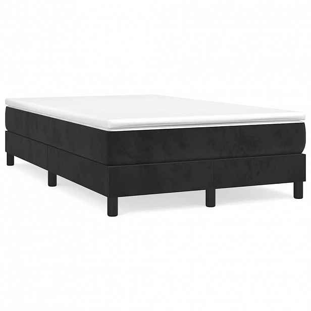vidaXL Box spring postel s matrací černá 120 x 200 cm samet