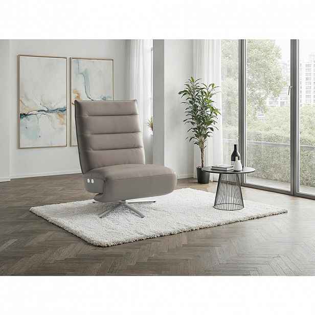 Sit & More RELAXAČNÍ KŘESLO, kůže, šedá