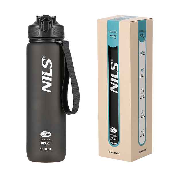 NCD68 ČERNÁ TRITANOVÁ LÁHEV NA PITÍ 1000 ML NILS CAMP