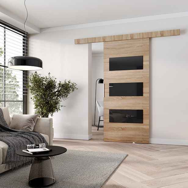 Posuvné dveře na stěnu BARRET 5 - 96 cm, dub sonoma