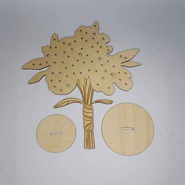 TEMU 2D plochý, kreativní a stylový sběratel květin, venkovní sbírka květin, dřevěná deska, ozdobná dekorace, vhodná pro venkovní použití, 2D plochá