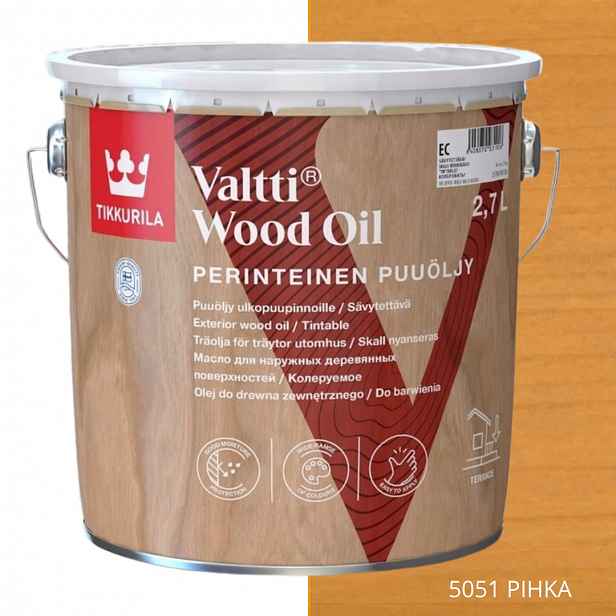 Tikkurila Valtti Wood Oil Olej Na Dřevo 2,7 L Barva 5051 Pihka