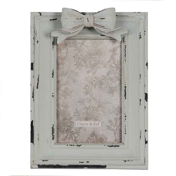 Velký vintage fotorámeček s mašlí - 16*3*21 cm / 10*15 cm Clayre & Eef
