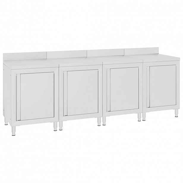 vidaXL Gastro pracovní stůl se skříňkou 240 x 60 x 96 cm nerezová ocel