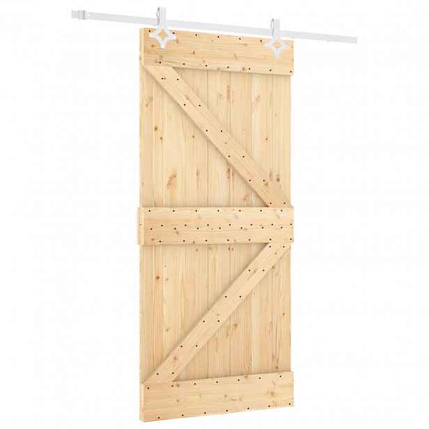 vidaXL Posuvné dveře Přírodní a bílá 90 x 210 cm