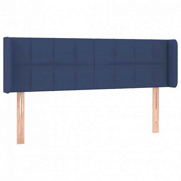 vidaXL Čelo postele typu ušák modré 147 x 16 x 78/88 cm textil