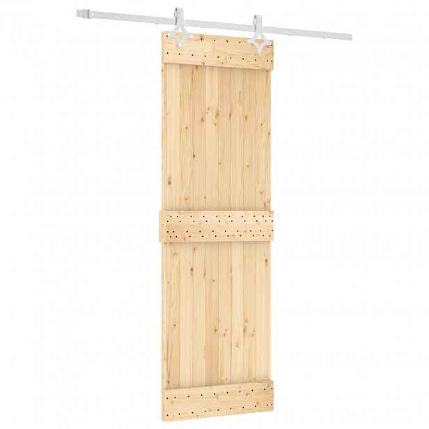 vidaXL Posuvné dveře Přírodní a bílá 70 x 210 cm Masivní borové dřevo