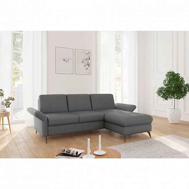 Sit & More ROHOVÁ SEDAČKA, textil, tmavě šedá