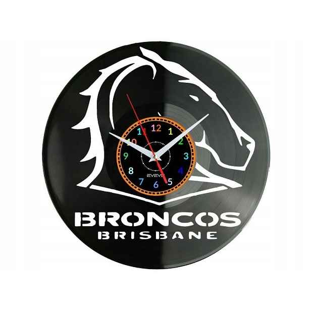 Broncos Nástěnné hodiny Vinylová deska Moderní dekorativní jako Dárek k kráse
