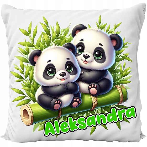 Polštář Bílá Sladká Zvířátka Pandy Dárek Jméno