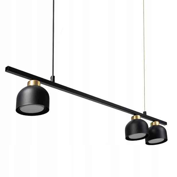 Závěsná lampa Milagro Kai Černá Zlatá 3x GX53 Nad stůl Ostrov Belka