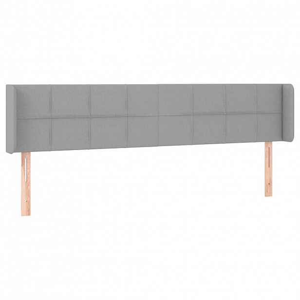 vidaXL Čelo postele typu ušák světle šedé 163x16x78/88 cm textil