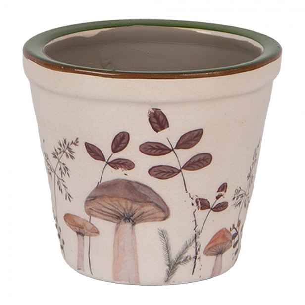 Béžový obal na květináč s houbičkami Little Forest Jewels XS - Ø 8*7 cm Clayre & Eef