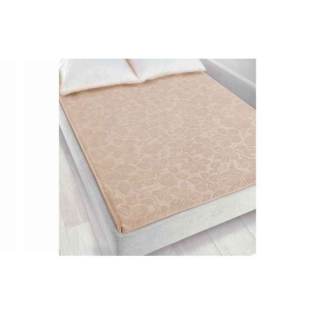 Froté prostěradlo bez gumičky 150x205 Tulipán béžové světlé žakárové