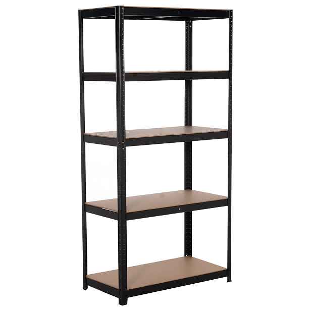 Kovový regál BestBerg BBMS-10B / 90 x 180 x 40 cm / 5 polic / černá/hnědá