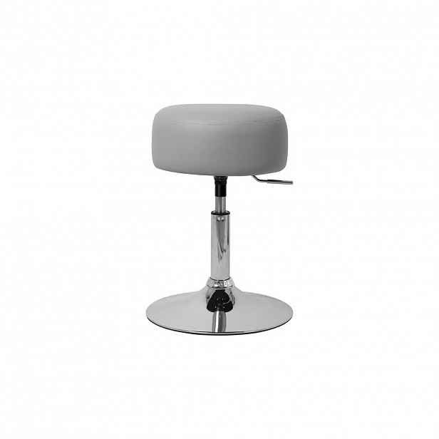 ML-DESIGN TOALETNÍ STOLIČKA Ø 33 cm světle šedá z umělé kůže