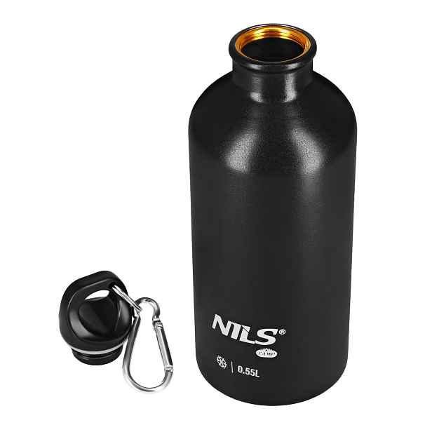 NC3801 ČERNÁ NEREZOVÁ TURISTICKÁ LÁHEV 550ML NILS CAMP