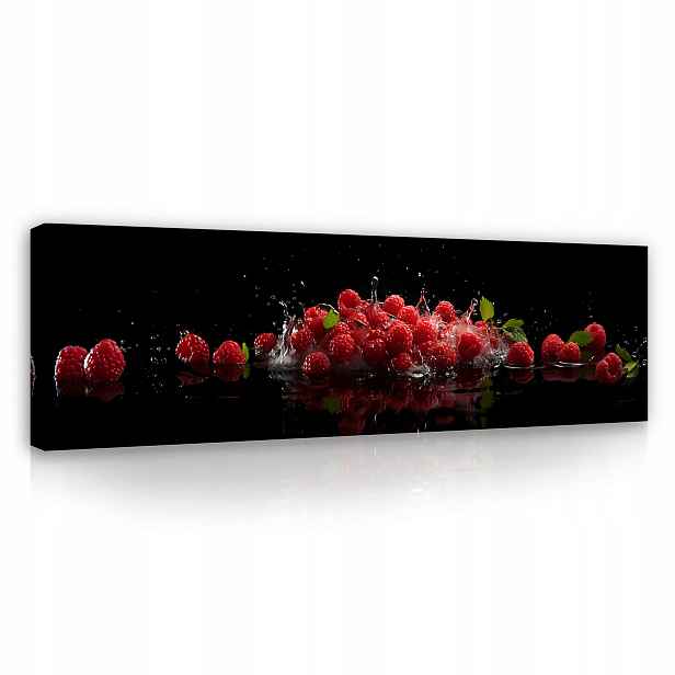 Obraz do kuchyně Voda Maliny Černý Moderní Na Plátně Stěna 145x45