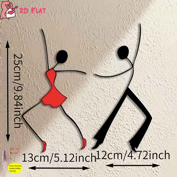 TEMU 2D Plochý, 2D Plochý Panel! Sada 2 Kreativních Akrylátových Nástěnných Dekorací s Páru, Vhodná pro Dekoraci Stěn v Obývacích Pokojích, Ložnicích