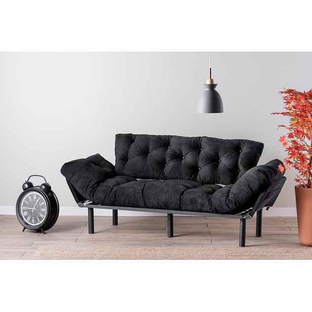 Trojmístná rozkládací pohovka Nitta Triple - Black