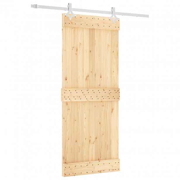 vidaXL Posuvné dveře 85 x 210 cm Masivní borové dřevo (neupravené)