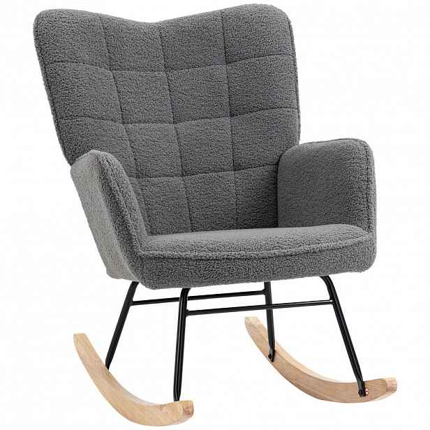 HOMCOM HOUPACÍ křeslo Relaxační křeslo do 120 kg, polyester, šedé 92x71x101cm