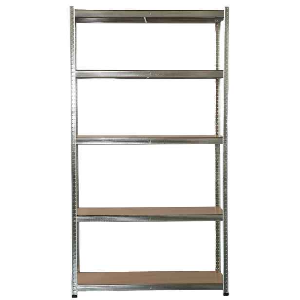 Kovový regál BestBerg BBMS-30 / 120 x 180 x 45 cm / 5 polic / stříbrná/hnědá