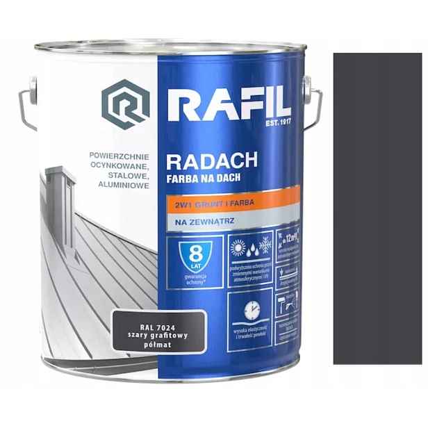 Rafil Radach Barva Na Střechu Šedá Grafitová Ral 7024 10L Lesklá