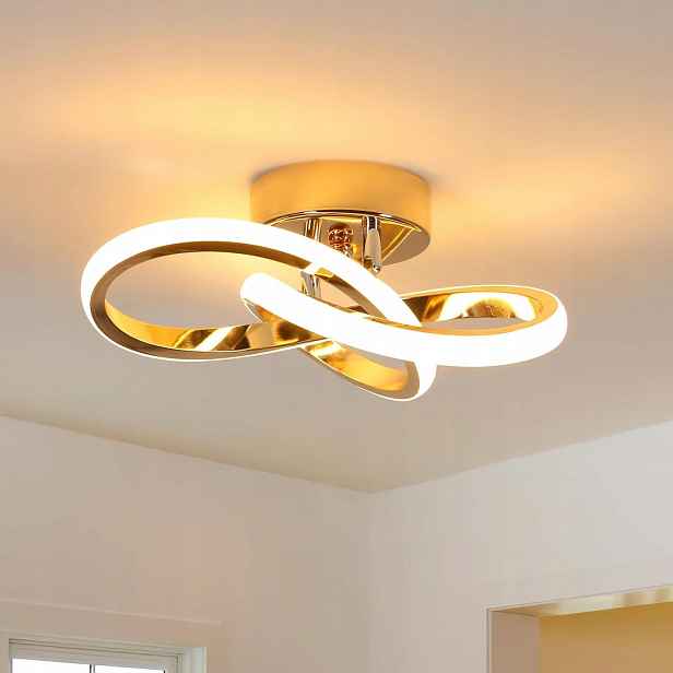 Stropní závěsné Led svítidlo lustr zlaté moderní do obývacího pokoje 22W 3000K