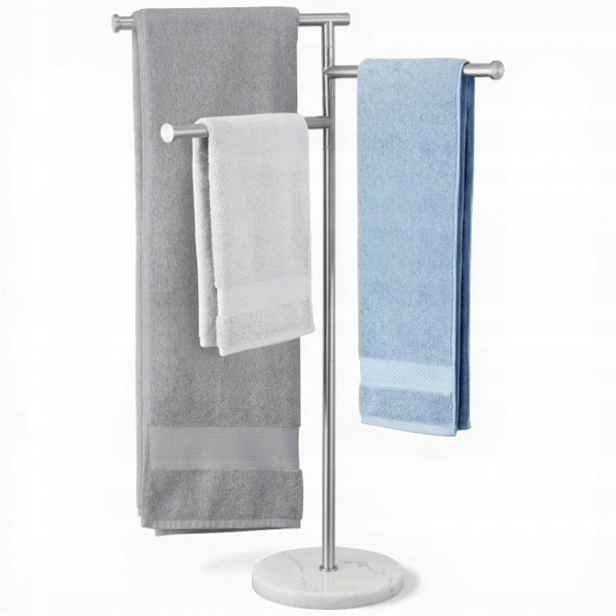 Volně stojící věšáky na ručníky 102 cm Mramorová základna, do koupelny