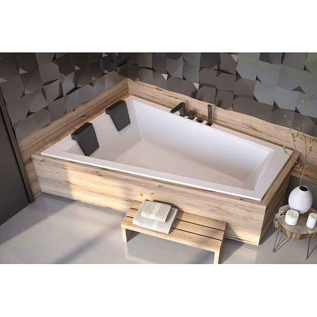 BESCO Asymetrická vana INTIMA DUO SLIM - 180 x 125 cm; Pravá; s nožičkami