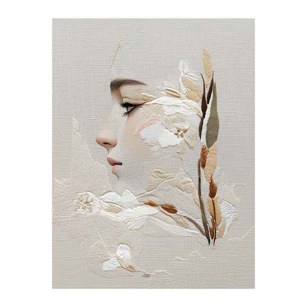 Obraz 60x80 cm Stitched Bloom – Styler