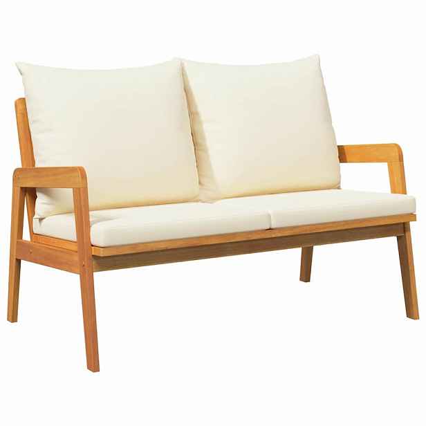 vidaXL Zahradní lavice s polštářem Přírodní olej 115 x 65 x 71 cm