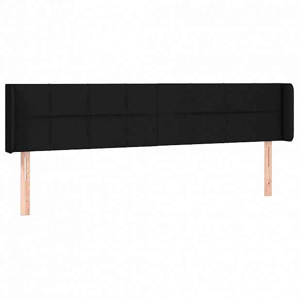 vidaXL Čelo postele typu ušák černé 163 x 16 x 78/88 cm textil
