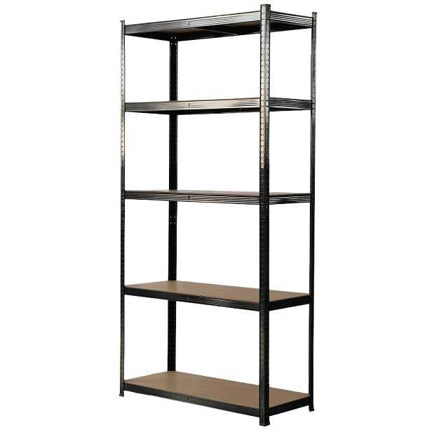 Kovový regál BestBerg BBMS-30B / 120 x 180 x 45 cm / 5 polic / černá/hnědá