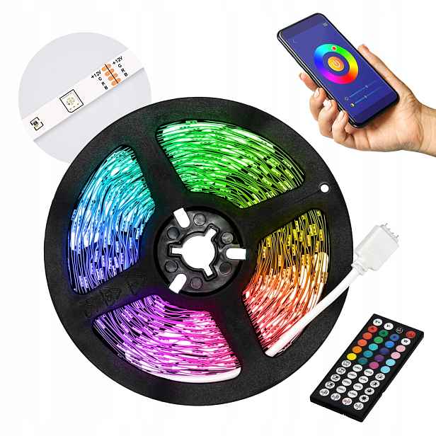 Led pásek 10 m 14 W Rgb stmívatelný, sada s dálkovým ovládáním IP20 Play Kobi