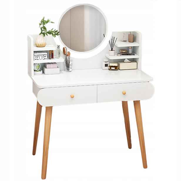 Toaletní Stolek Kosmetický Zrcadlo Makeup Bílý Velký Skandinávský Loft Moderní