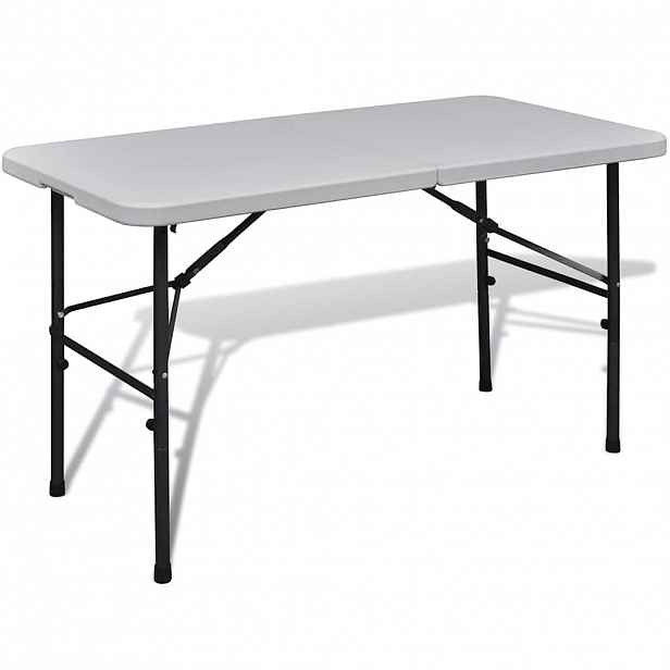 vidaXL Skládací zahradní stůl 122 cm HDPE bílý