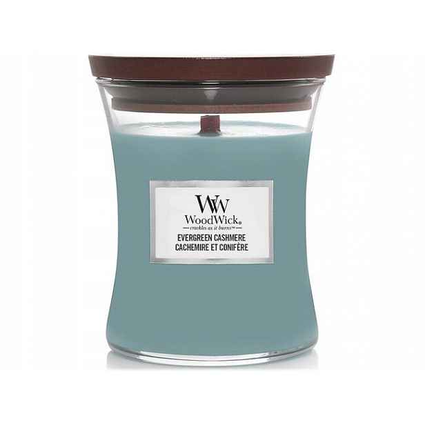 WoodWick střední svíčka Evergreen Cashmere 275 g