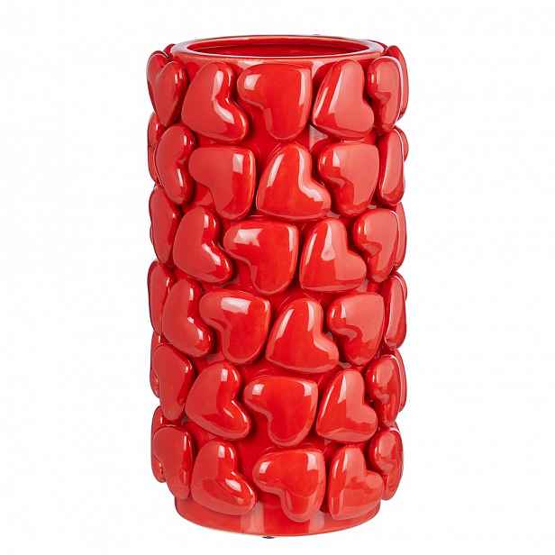 Butlers HEARTS Váza 30 cm - červená