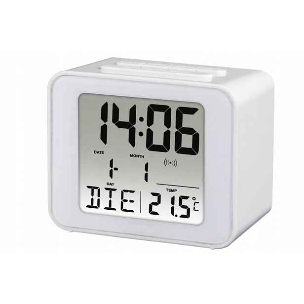 Budík Hama bílý 6,5 cm, moderní digitální alarm