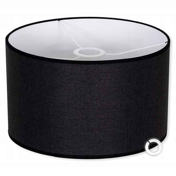 Černé Lněné Stínidlo na lampu Abažur 35 cm Lustr E27