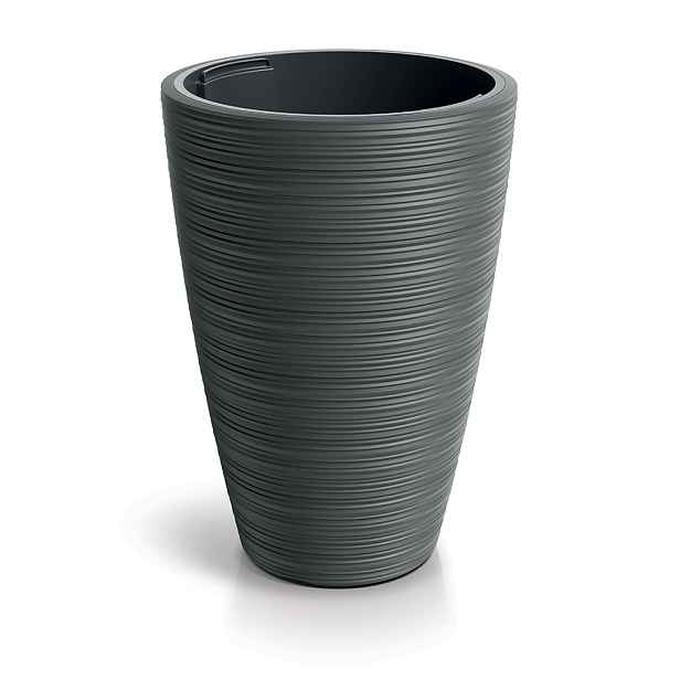 Prosperplast Plastový květináč Venas Round tmavě šedý II, varianta 34,9 cm