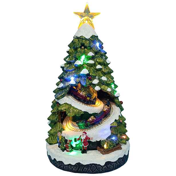 Vánoční scénka s osvětlením a melodií – stromeček BestBerg BBXS-323 / 22,2 x 21 x 38,3 cm