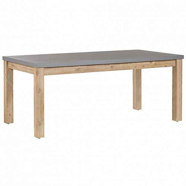 Beliani ZAHRADNÍ STŮL Beton/Akáciové dřevo 180/90 cm Ostuni